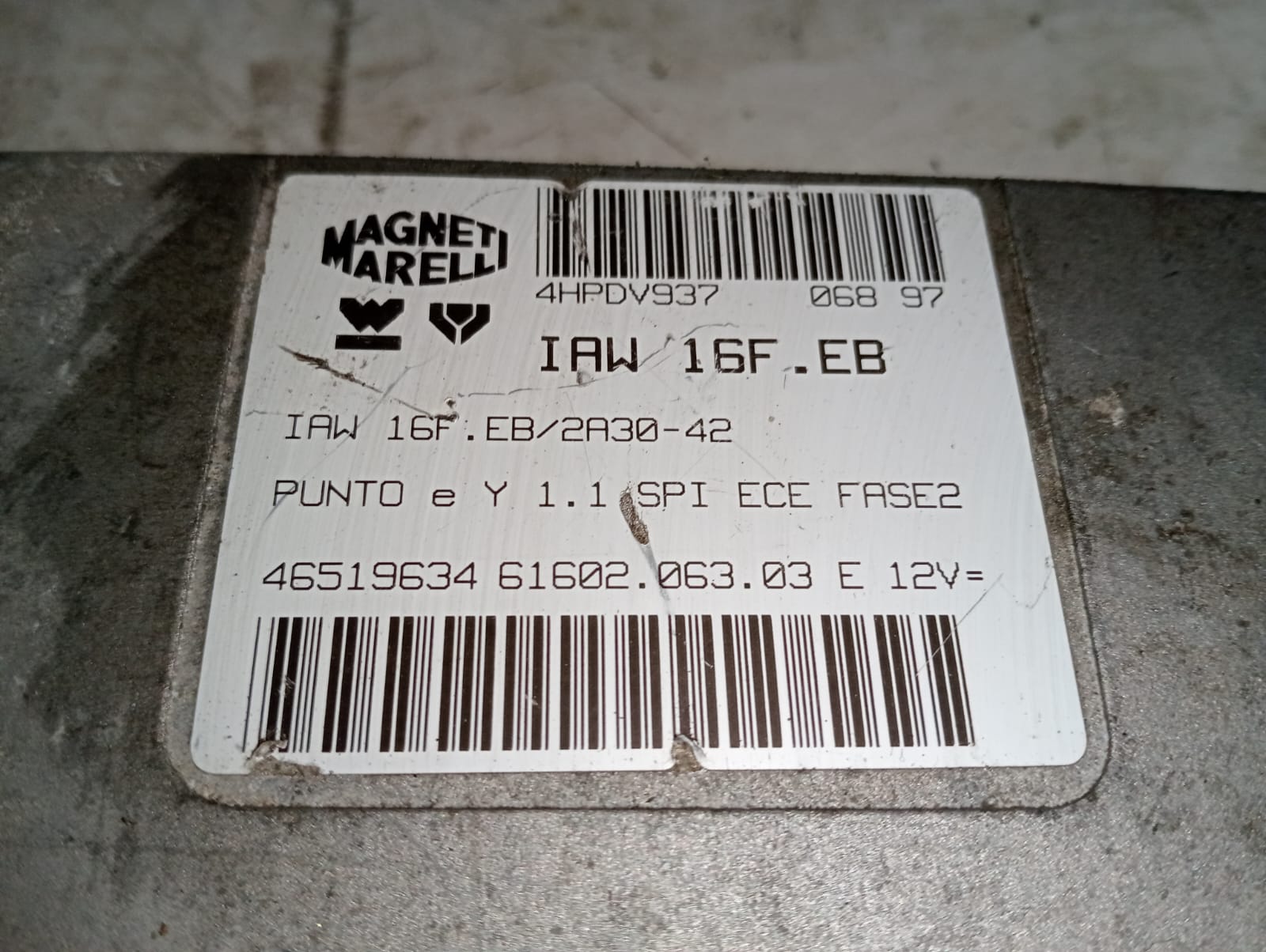 Centralina motore Fiat Punto 5P Benzina 1.1 Magneti Marelli IAW16F.EB 2 WhatsApp Image 2025-06-17 at 14.44.23 (1)