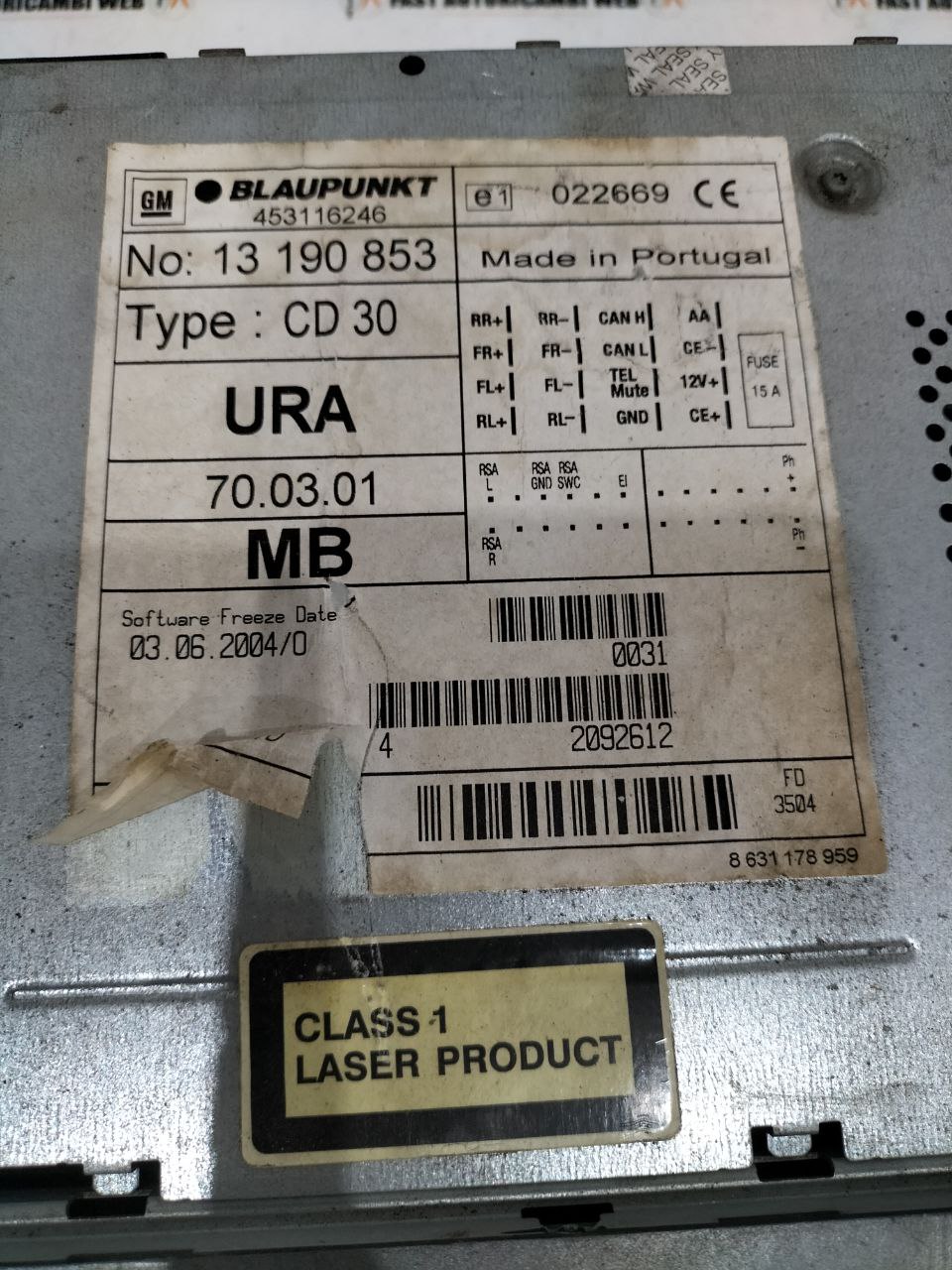 Autoradio Opel Meriva A 13190853 4 photo_3_2026-01-26_11-06-04