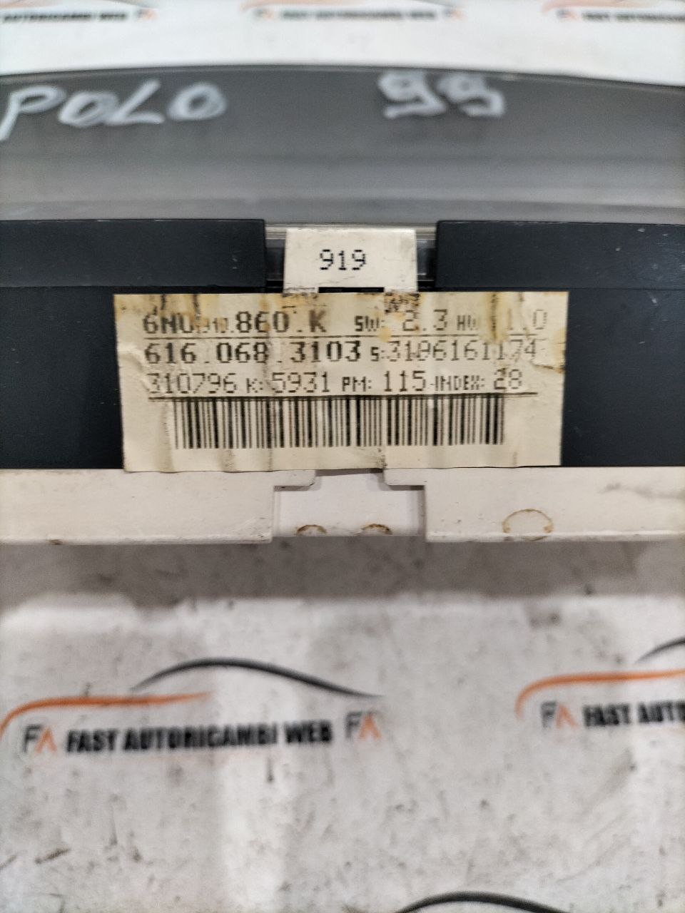 Quadro strumenti Volkswagen Polo 6N 6N0919860K 5 photo_4_2026-01-30_19-08-17